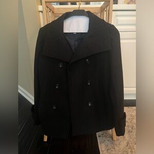 Thread and supply youth size large black pea coat